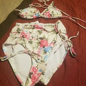 Beautiful flower swimsuit.