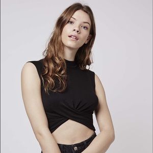 Topshop twisted front crop top