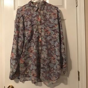 American Apparel Chiffon Button Up