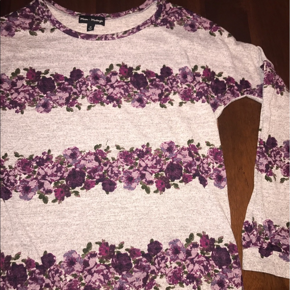 Floral Striped long sleeve Size Large