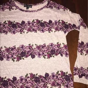 Floral Striped long sleeve Size Large