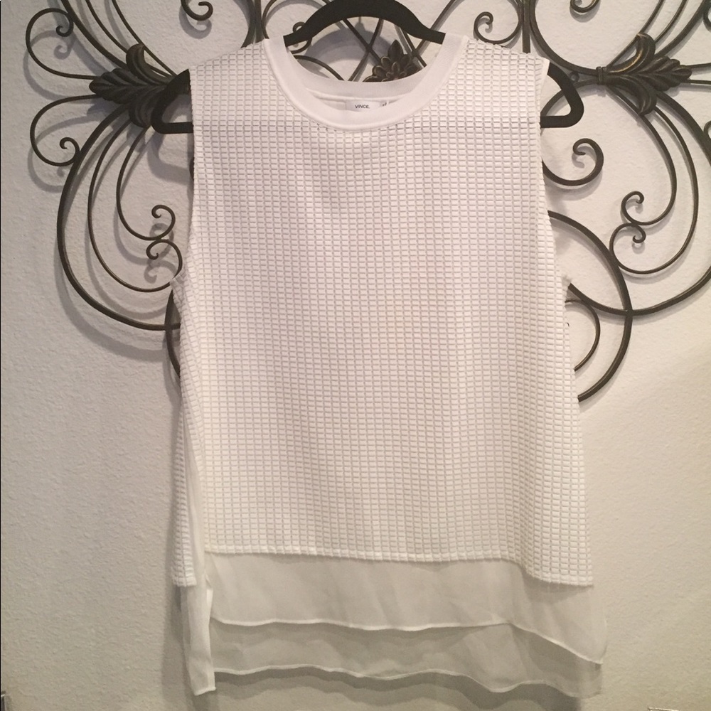 Vince. White silk tank