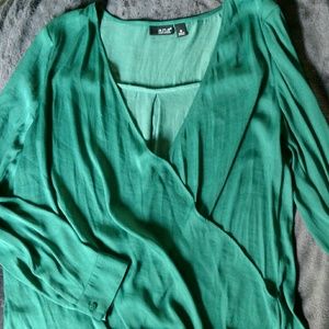 Satin emerald top