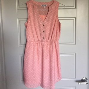 Pink Polka Dot Midi Dress