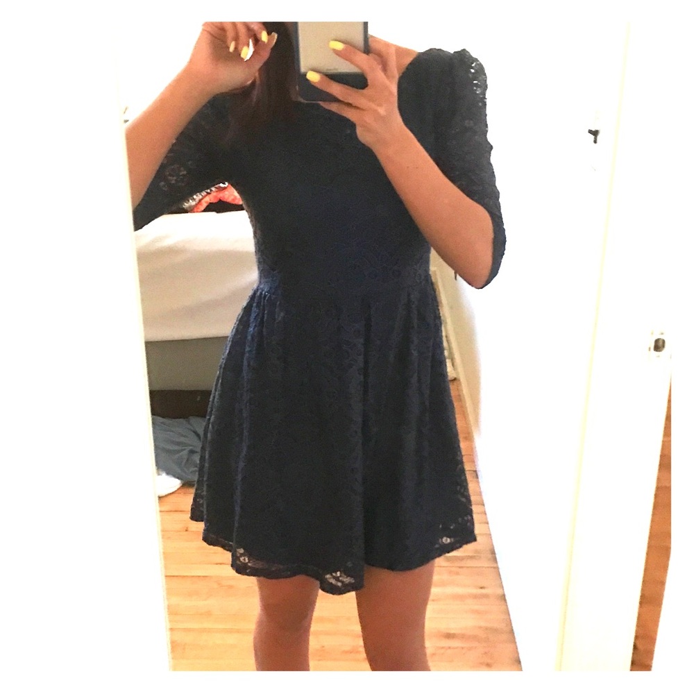 Navy boutique lace dress
