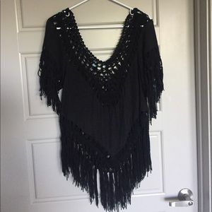 Fringe Off the Shoulder Boho Top