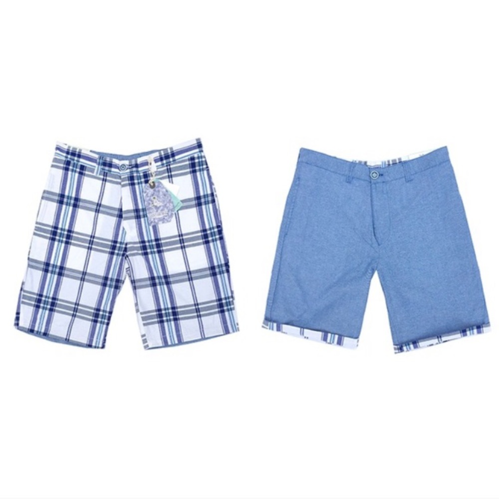 NWT men's reversible plaid shorts