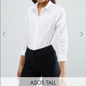 ASOS TALL 3/4 Sleeve White Shirt