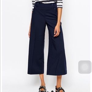 ASOS BUTTON DETAIL CROPPED PANTS