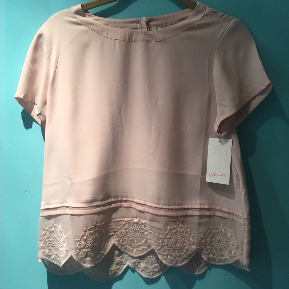 Pale rose short sleeved blouse NWT
