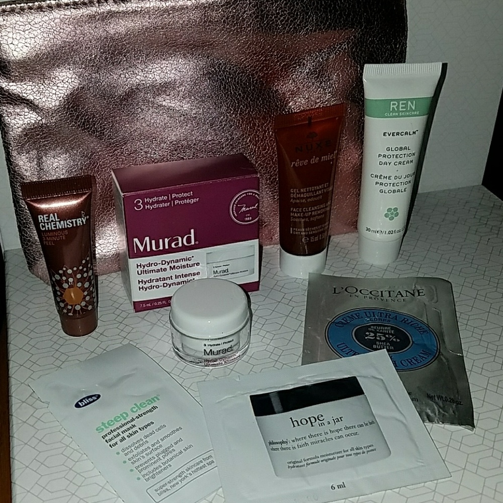Skincare bundle with make up bag