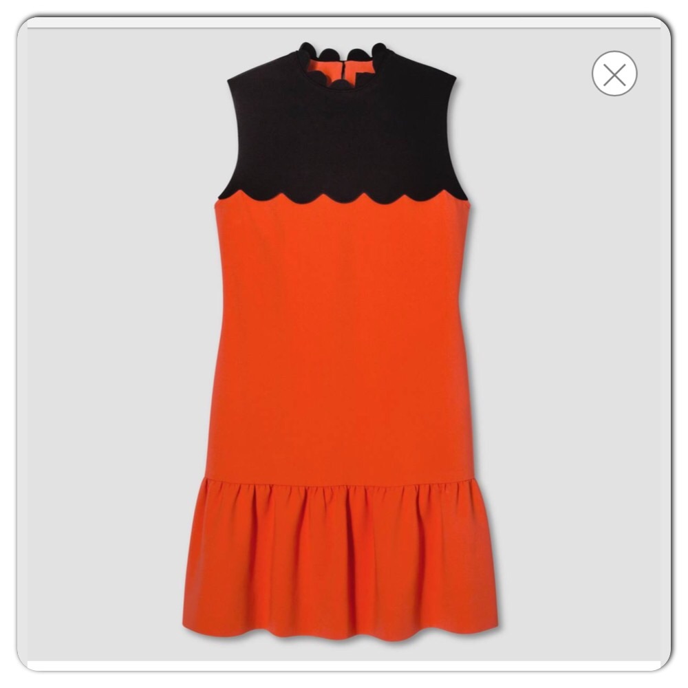 Victoria Beckham Orange Drop Waist Scallop Dress - Picture 2 of 4