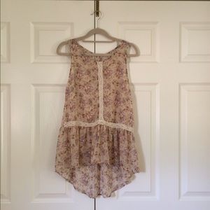 Anthropologie cute floral lace sleeveless shirt