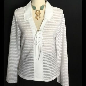 Crisp White Textured Blouse