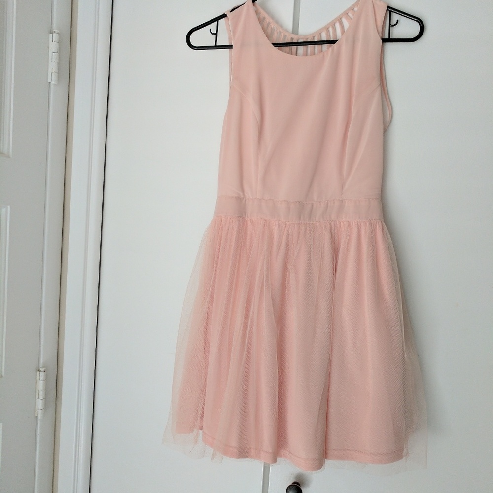 Pink dress with tool skirt