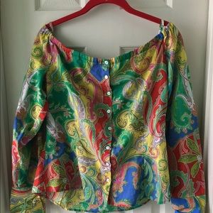 Ralph Lauren paisley off shoulder top