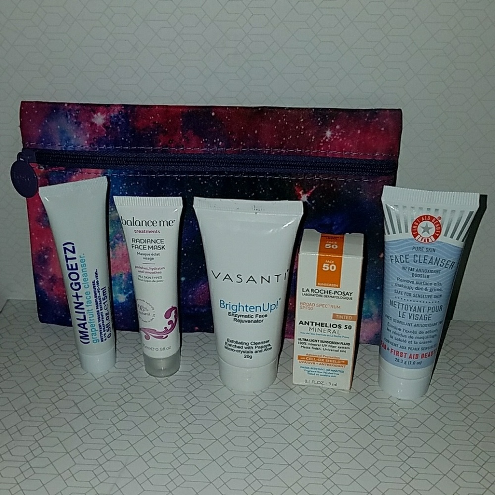 Skincare bundle with make up bag
