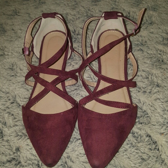 Charlotte Russe Shoes - Burgundy Flats