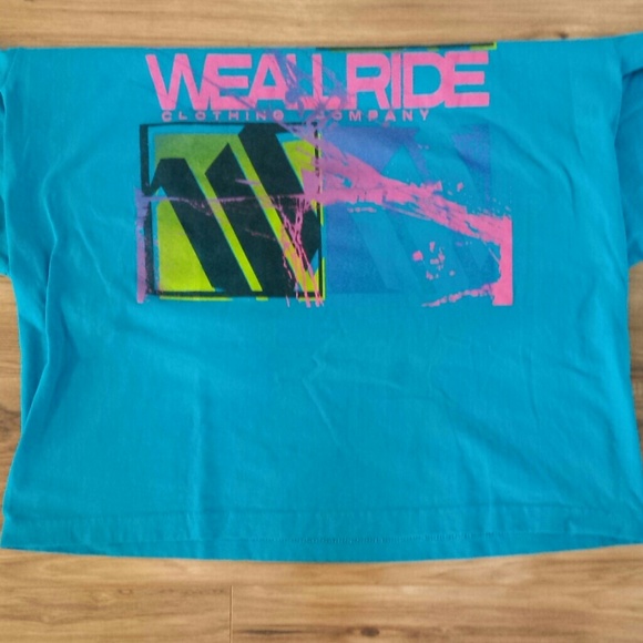 We All Ride Mens T-Shirt Graphic Tee X-Large Blue - Picture 3 of 7