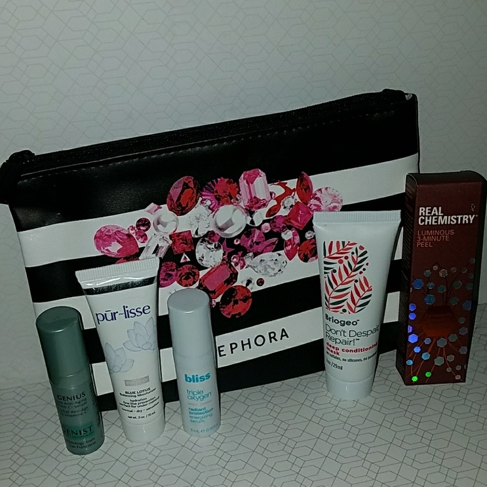 Skincare bundle with make up bag