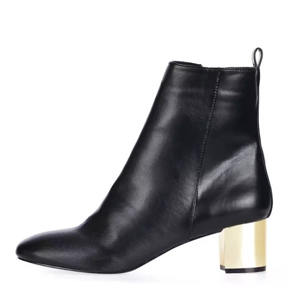 5 Topshop NEW gold metallic boots black - Picture 4 of 5