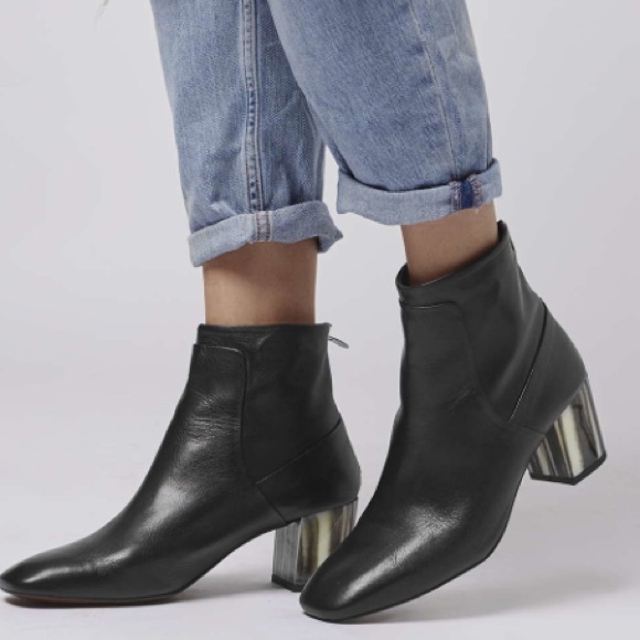 5 Topshop NEW gold metallic boots black - Picture 5 of 5