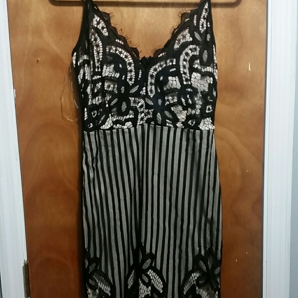 Parisian Lace Midi Dress Bodycon Cami