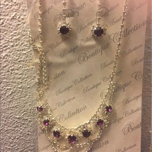 costume jewelry necklace and earrings set