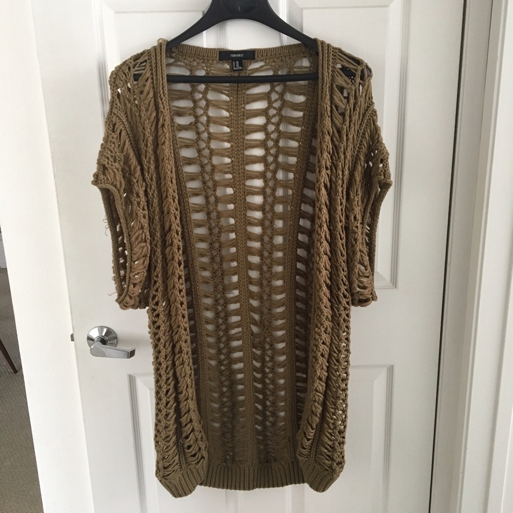 Open Cable Knit Duster