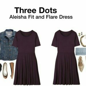 Three Dots Aleisha Fit and Flare Dress
