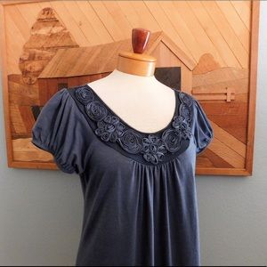 Gray Agenda Floral Top