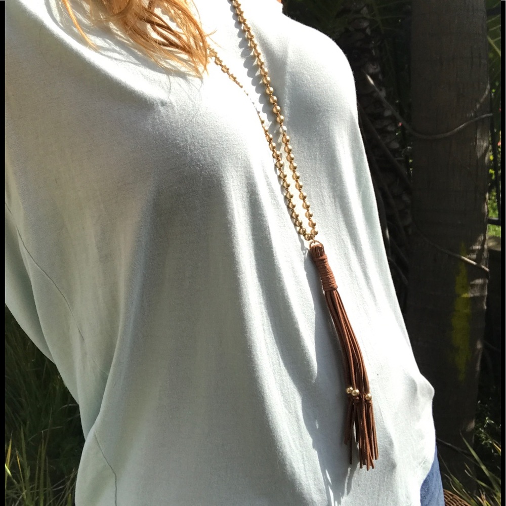 Suede Tassel Necklace - Picture 3 of 4
