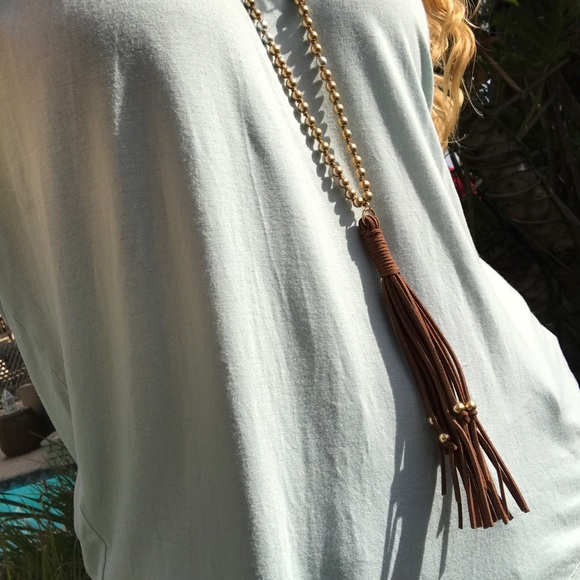 Suede Tassel Necklace - Picture 4 of 4