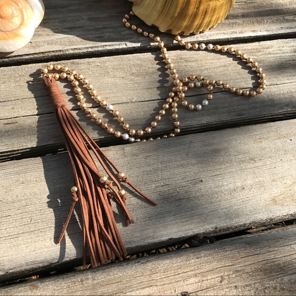 Suede Tassel Necklace - Picture 2 of 4
