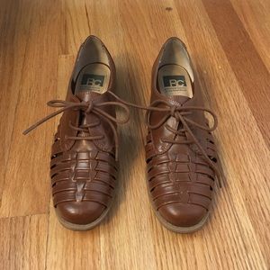Brown faux leather spring/summer  loafers