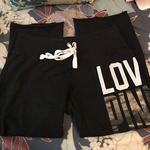 Cropped black Victoria's Secret sweats