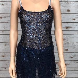 Blue Sequin Free People Top