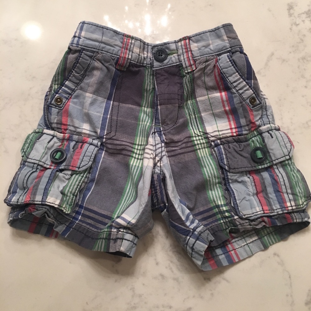 Old navy baby boy plaid cargo shorts