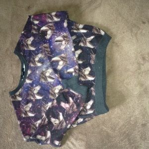 Unicorn Galaxy Cropped Sweatshirt