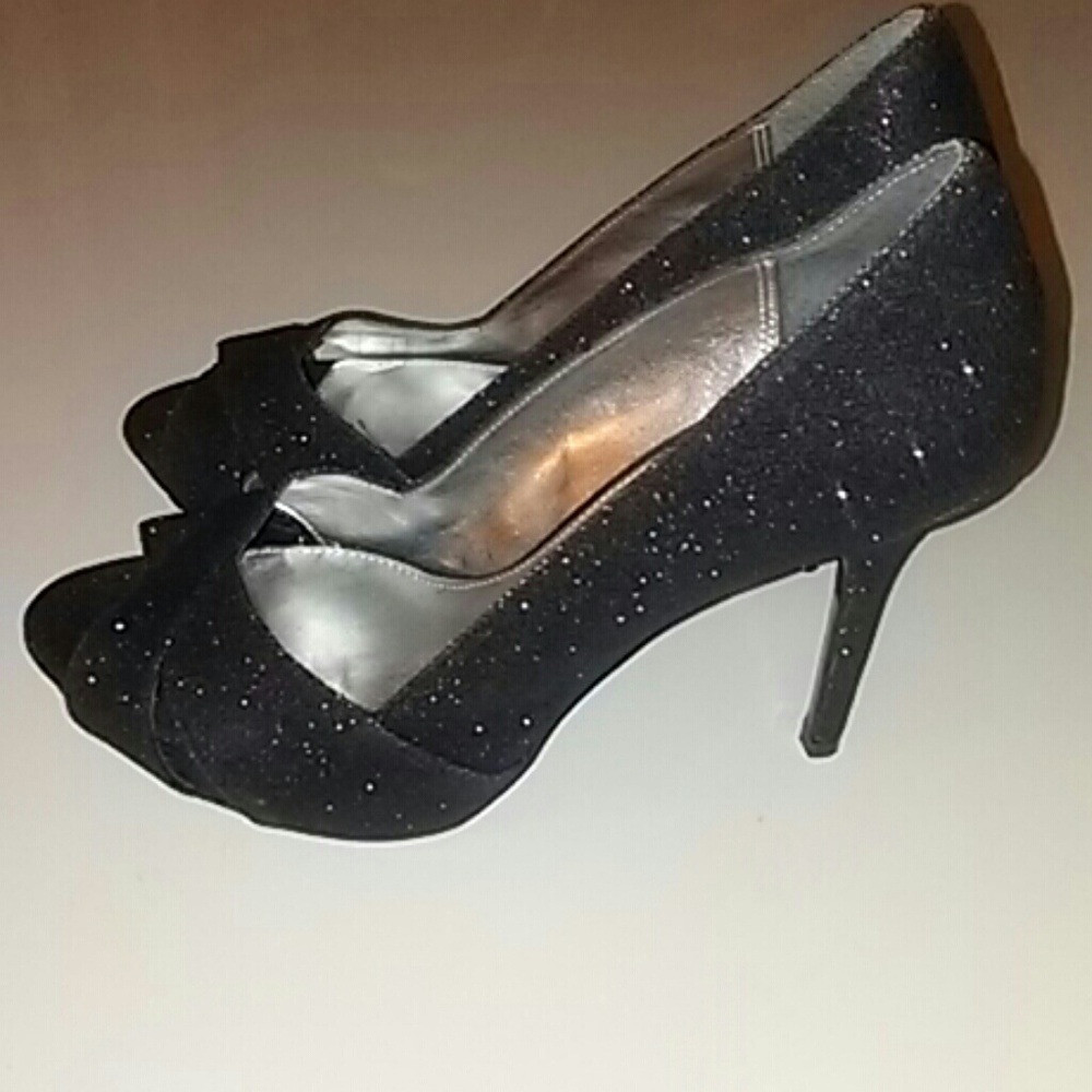 ⚡Sale!⚡Open toe sparkle high heel black sz. 7
