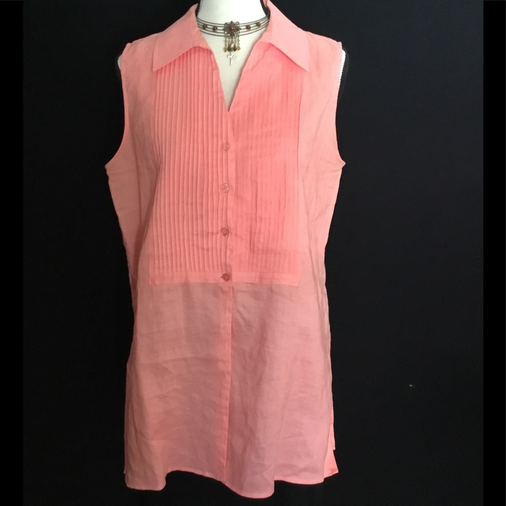 100% Linen Tunic Blouse