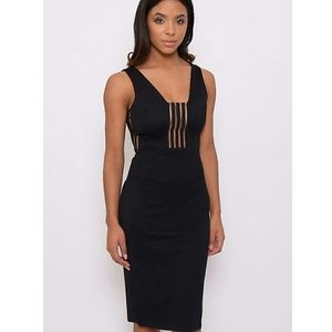 rare london lace panel midi dress