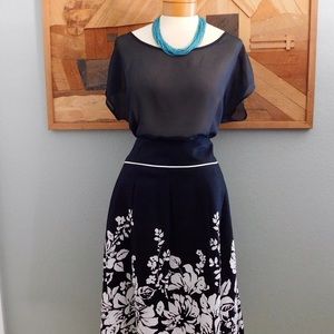 NWT Covington A-Line Black & White Skirt