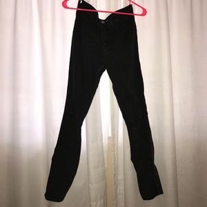High waisted black jeggings