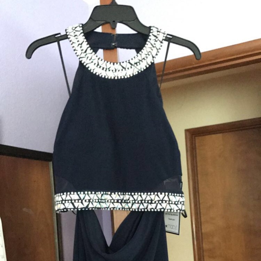 Navy Blue two piece prom/homecoming dress.