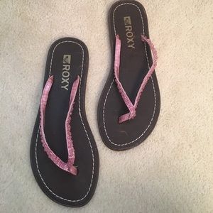 Roxy Pink Blingy Sandals Sz 6