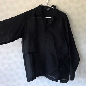 Black semi-sheer Shirin Guild blouse