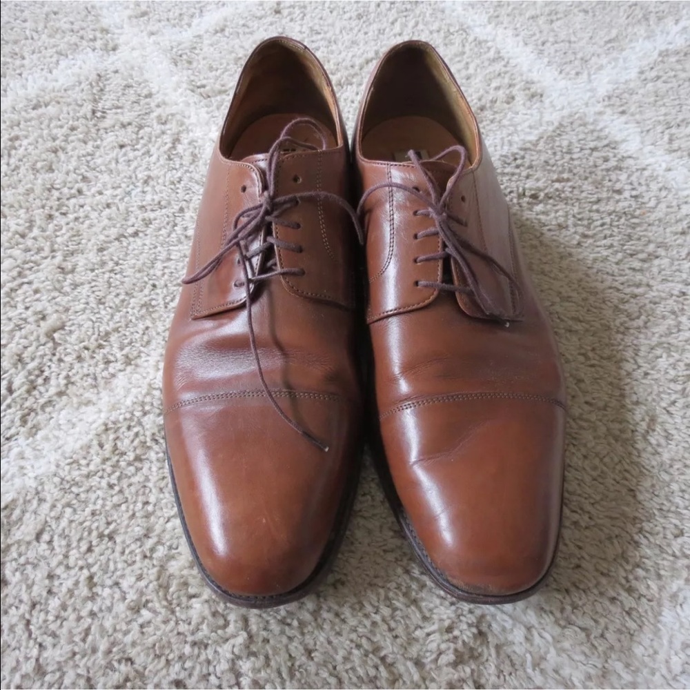 {Florsheim} Brown Leather Lace Up Oxfords