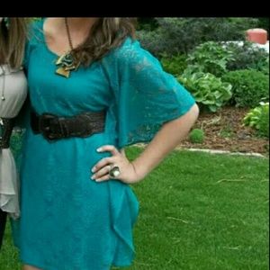 Teal Lace Dress