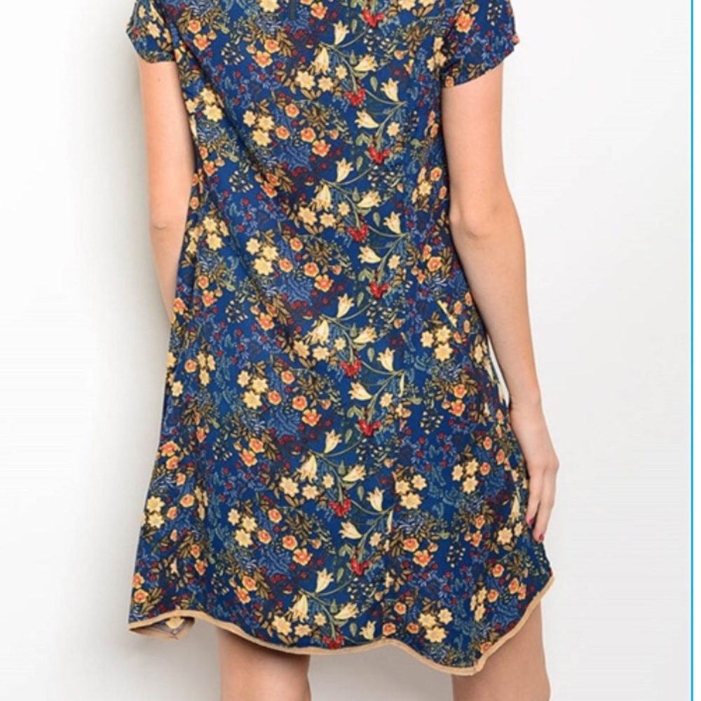 Blue Floral Dress - Picture 3 of 6